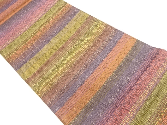 JAPANESE FUKURO OBI / DOROZOME / WOVEN STRIPE